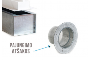 Skardinis pajungimas plyšiniams difuzoriams D75 Skardinis pajungimas plyšiniams difuzoriams D75